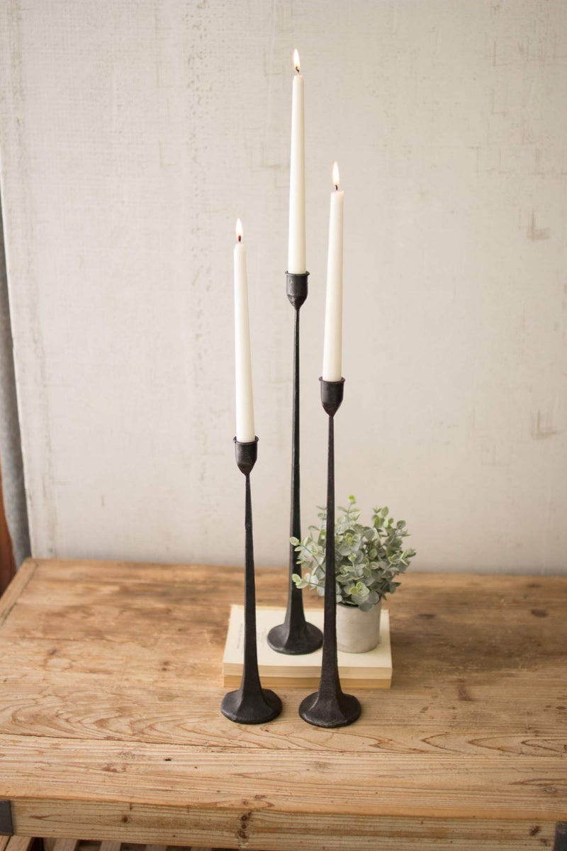 Kalalou CBL1020 Transitional Candle Holders in Bronze/Dark Finish,